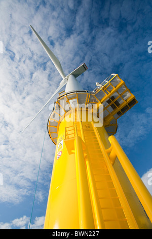 Working on installing the Walney 1 offshore wind farm off Barrow in Furness, Cumbria, UK. Stock Photo