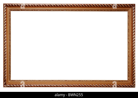 Wooden frame for paintings isolated on white background Stock Photo