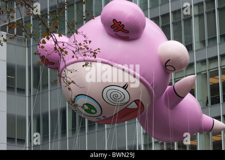 The Takashi Murakami 'Kiki' helium filled balloon floats overhead during the 2010 Macy's Thanksgiving Day Parade Stock Photo