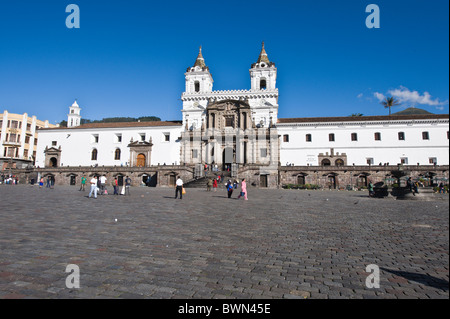 San Francisco Church and Plaza de San Francisco, Historic Center, Quito, Ecuador. Stock Photo