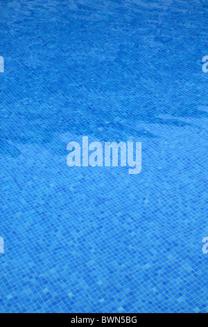 pool blue tiles pattern texture water reflection background Stock Photo