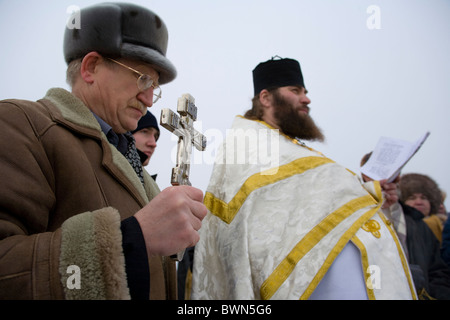 Orthodox holiday of Epiphany (Baptism of the Lord) Stock Photo