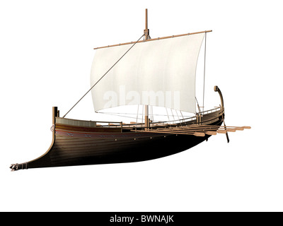 3D illustration of an ancient Greek ship Stock Photo