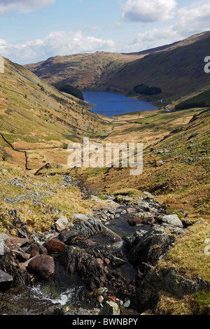 Small Water Beck and Haweswater in the Lake District National Park, Cumbria, England. Stock Photo