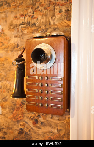 Antique telephone decor at the Marshlands Inn (B & B), Sackville, New Brunswick, The Maritimes, Canada. Stock Photo