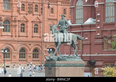 Marshall Zhukov statue in Moscow Stock Photo