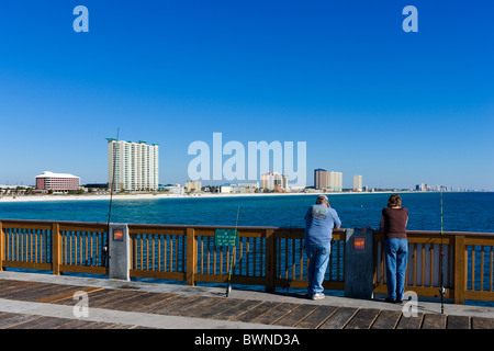 View of the beach from City Pier, Panama City Beach near Pier Park, Gulf Coast, Florida, USA Stock Photo