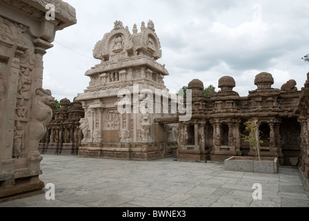 The Kailasanatha temple;was built by the Pallavas in the early 8th century CE. in Kanchipuram; kancheepuram ,Tamil Nadu, India. Stock Photo