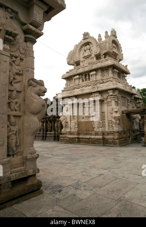 The Kailasanatha temple;was built by the Pallavas in the early 8th century CE. in Kanchipuram; kancheepuram ,Tamil Nadu, India. Stock Photo