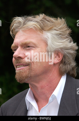 Virgin boss and entrepreneur Sir Richard Branson joins other celebrities for a party in Carlyle Square in fashionable Chelsea. Stock Photo