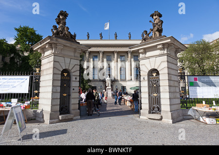 The entrance to Humboldt University on Unter den Linden, Berlin. Stock Photo