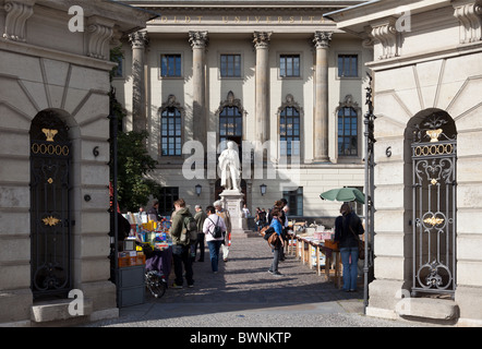 The entrance to Humboldt University on Unter den Linden, Berlin. Stock Photo