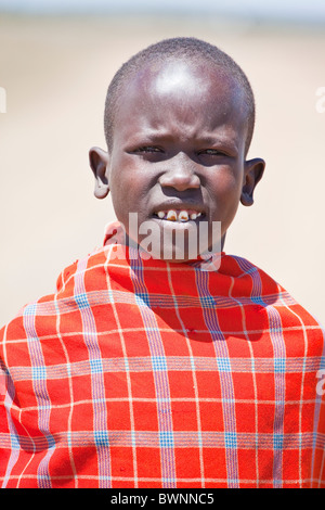 Maasai boy on the Masai Mara, Kenya Stock Photo