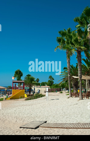 White sand in Nissi beach on island of Cyprus, Europe. South side resorts of republic Stock Photo