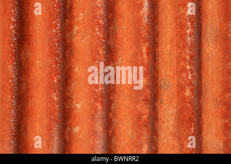 rusted grunge corrugated metal background texture Stock Photo