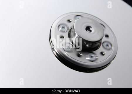 Hard disk drive rotating spindel Stock Photo