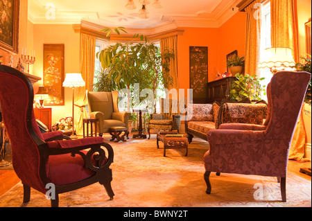 Antique decor at the Marshlands Inn (B & B), Sackville, New Brunswick, The Maritimes, Canada. Stock Photo