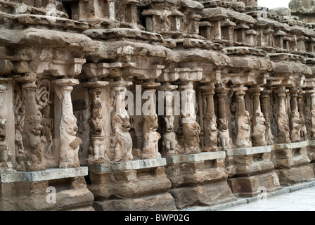 The Kailasanatha temple was built by the Pallavas in the early 8th century CE. in Kanchipuram ;kancheepuram ,Tamil Nadu, India. Stock Photo