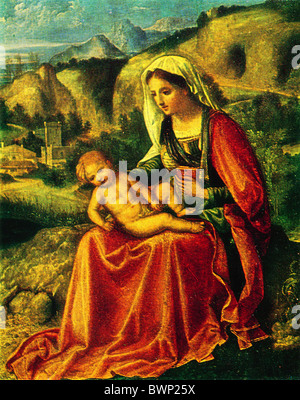 Giorgione (1478 ? - 1510) The Virgin and Child in a Landscape Stock Photo