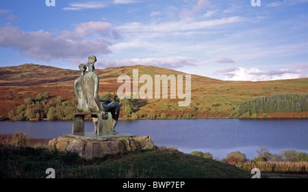 The King & Queen Sculpture by Henry Moore at Glenkiln Sculpture Park, Dumfries & Galloway, Scotland Stock Photo