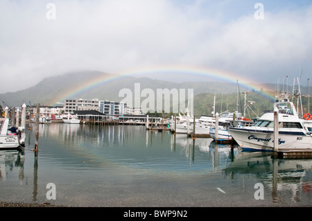 Picton,Ferry Terminal,Terminus,Hotel,Harbour,Harbor,Yachts,Boats, South Island, New Zealand Stock Photo