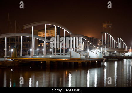Barcelona - waterfront in night Stock Photo