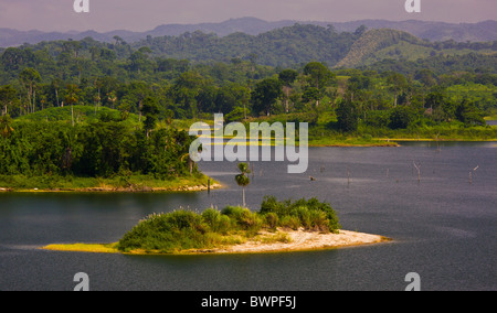 LAKE BAYANO, PANAMA - Man-made reservoir Lake Bayano, Comarca Kuna de Madungandi indigenous territory. Stock Photo