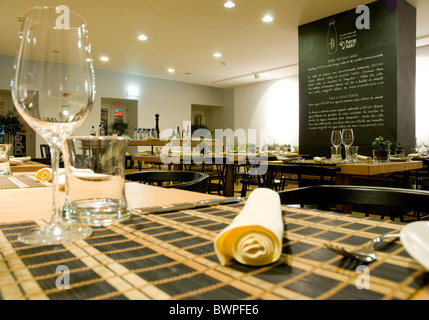 Open restaurant, the Mediterranean brasserie housed in Inspira Santa Marta Hotel, Lisbon Stock Photo