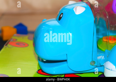 Colorful toy for children on green floor Stock Photo