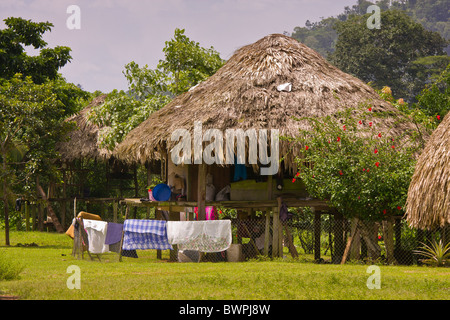 LAKE BAYANO, PANAMA - Embera village, Comarca Kuna de Madungandi indigenous territory. Stock Photo