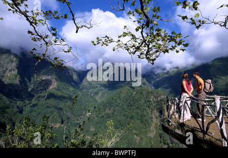 Portugal Europa Europe Madeira hiking Ribeiro Frio Europe island Atlantic Ocean mountain mountains landscap Stock Photo