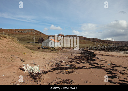 Disused Fishing Station at Red Point Wester Ross West Coast of Scotland Stock Photo