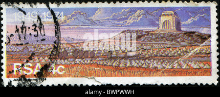RSA- CIRCA 1974: A stamp printed in Republick of South Africa shows Voortrekker Monument in Pretoria, circa 1974 Stock Photo