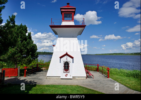 ritchie wharf lighthouse miramichi river Stock Photo