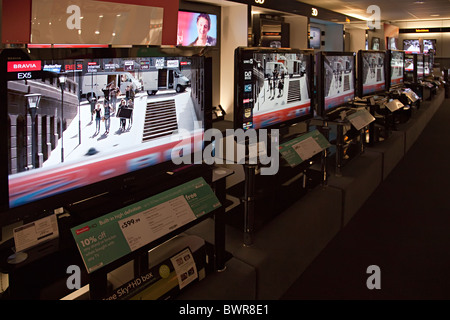 Digital flat screen televisions on sale in Comet, Cwmbran, Wales UK Stock Photo