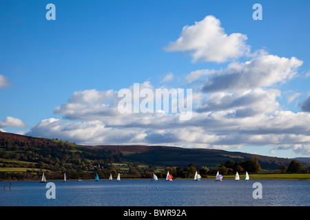 Sailing on Llangorse Lake Wales UK Stock Photo