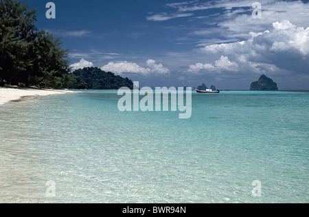 The clear azure sea around Koh Kradan in Trat province in southern Thailand. Stock Photo