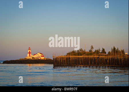 campobello lighthouse; east quoddy lighthouse; bay of fundy; marine safety; red cross Stock Photo