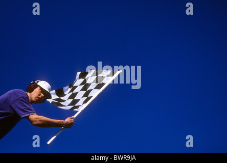 Auto racing checkered flag Stock Photo