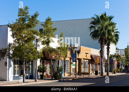 Shops on Harrison Avenue in historic downtown Panama City, Gulf Coast, Florida, USA Stock Photo