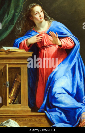 Detail: The Annunciation, ca. 1644, by Philippe de Champaigne Stock Photo