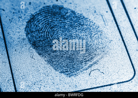 Concept image of a dusty fingerprint record Stock Photo