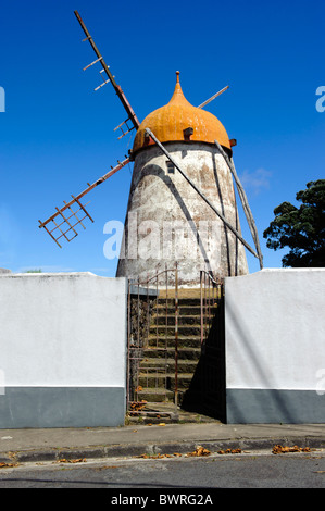 windmill near Ajuda da Bretanha, Isle of Sao Miguel Stock Photo