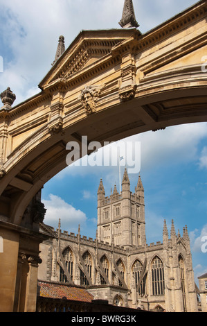 View of the Bath Abbey through the main Arch, Bath, UK Stock Photo