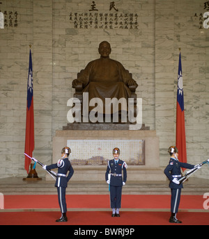 Taiwan Taipei Chiang Kai-Shek memorial, changing of the guard Stock Photo