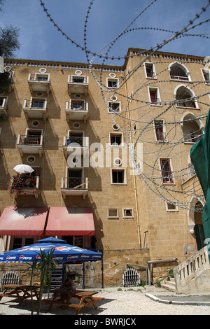 Formerly luxury hotel Ledra Palace, now headquarters of the UNO Protective Forces UNFICYP, Nicosia, Cyprus Stock Photo