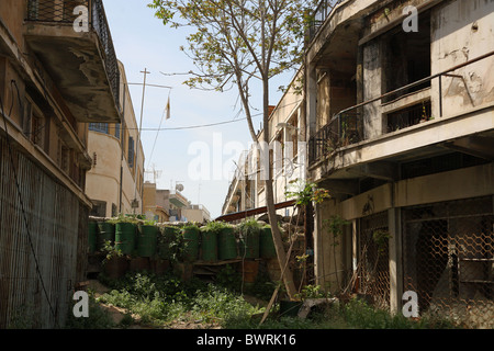 View from the UN buffer zone in the Greek part, Nicosia, Cyprus Stock Photo