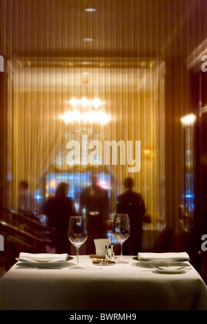 Details of the dining room at restaurant Adour at The St. Regis New York. Stock Photo