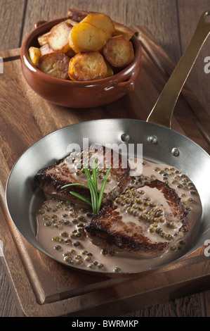 Steak au poivre. Pepper steak Stock Photo