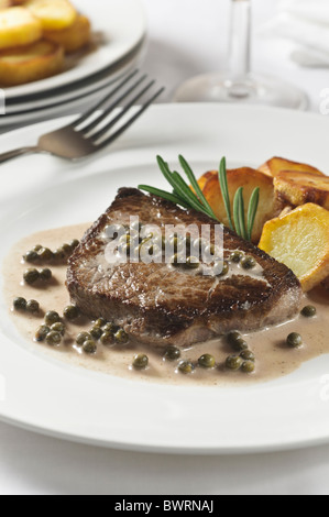 Steak au poivre. Pepper steak Stock Photo